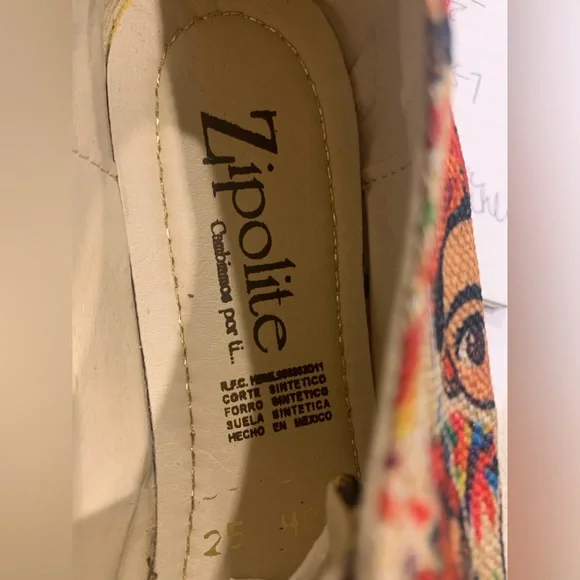 Espadrilles With Frida Kahlo Floral Print 7.5 Made in Mexico Like New - Picture 10 of 10